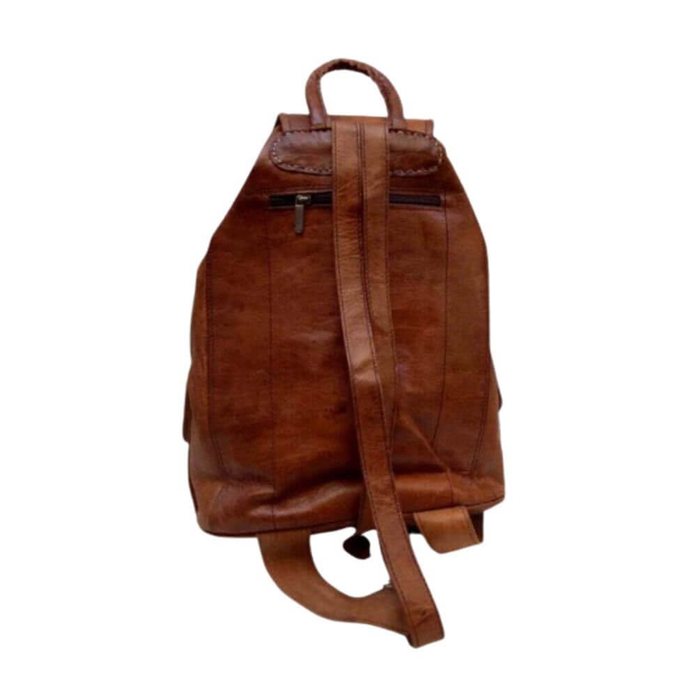 Brown Leather Buckle Backpack – Handcrafted Vintage Style Laptop Bag image 12