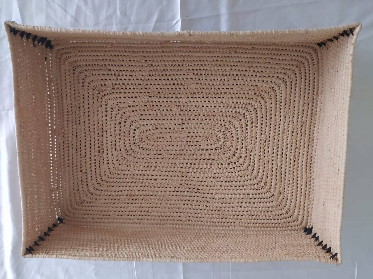 Raphia Storage Basket Tray