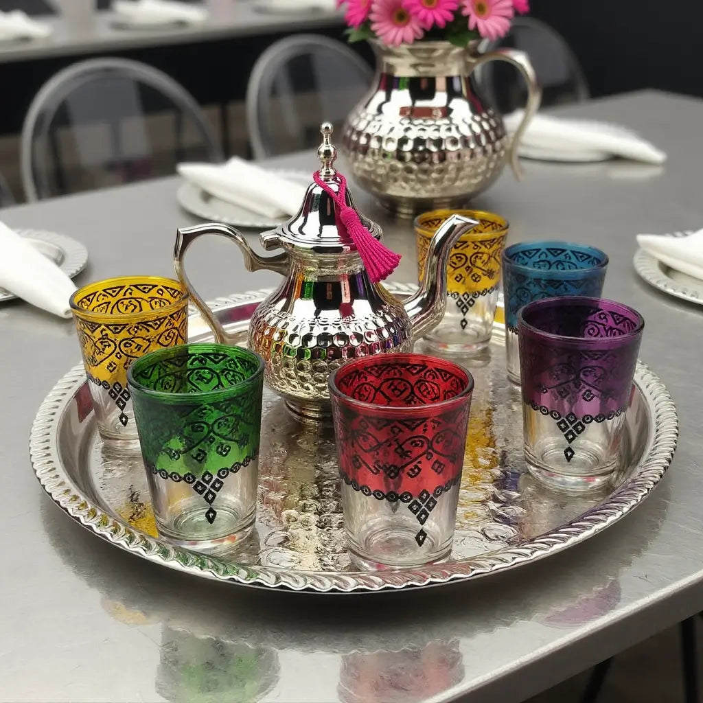 Silver-Plated Tea Set with Tray – Hand-Engraved 8-Piece Serving Collection image 4