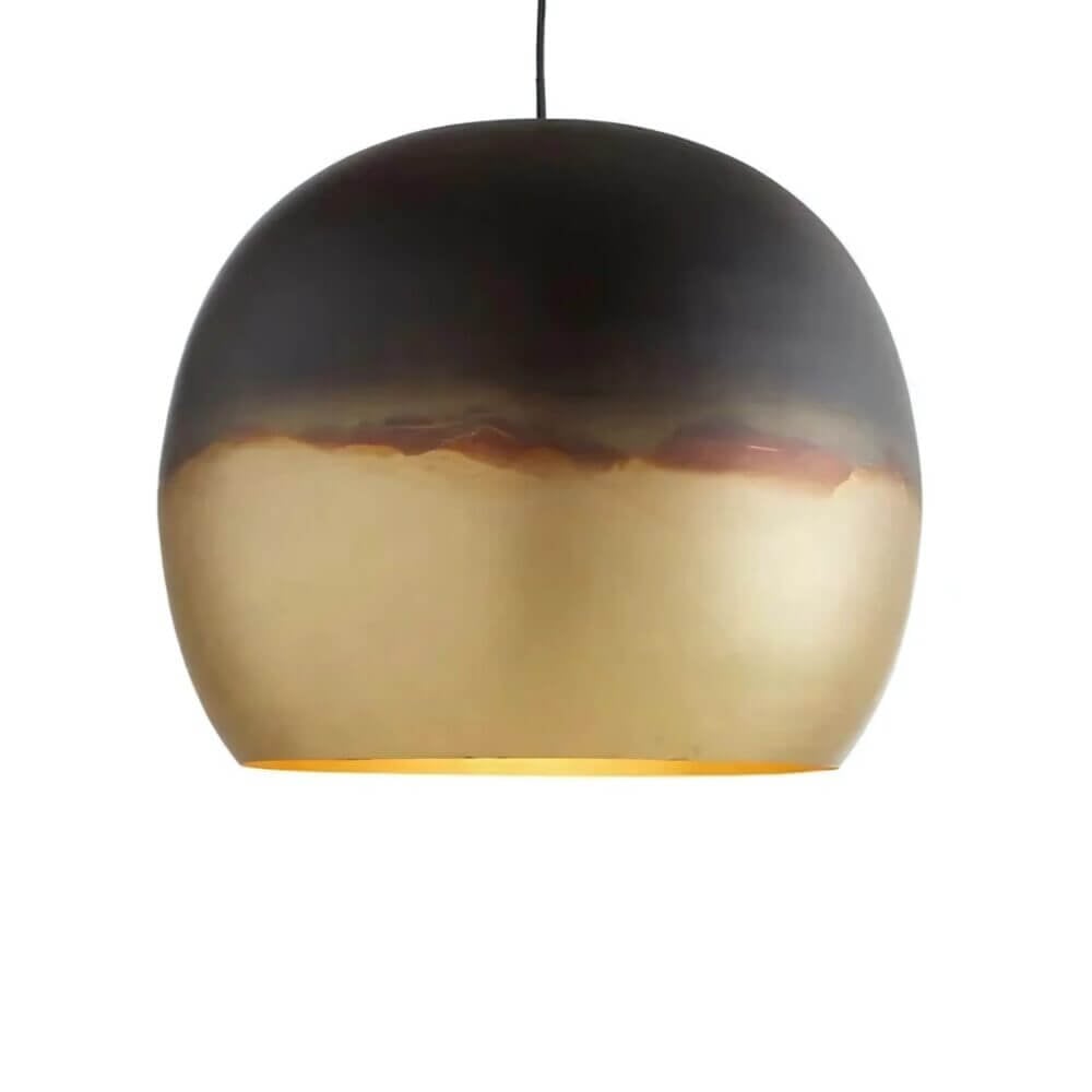 Brass Globe Pendant Light – Modern Moroccan Ceiling Lamp with Two-Tone Finish image
