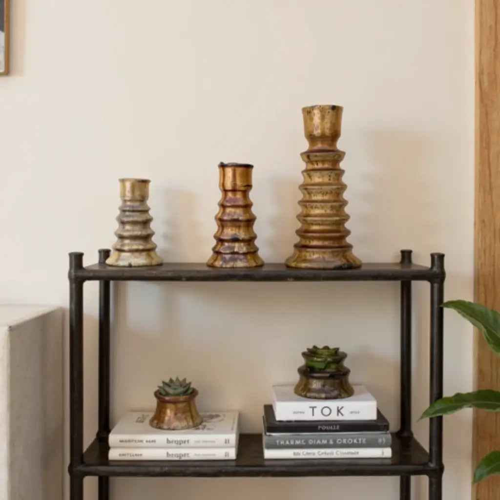 Tamegroute Stacked Pillar Candleholders Set of 3 – Handmade Ceramic image 3