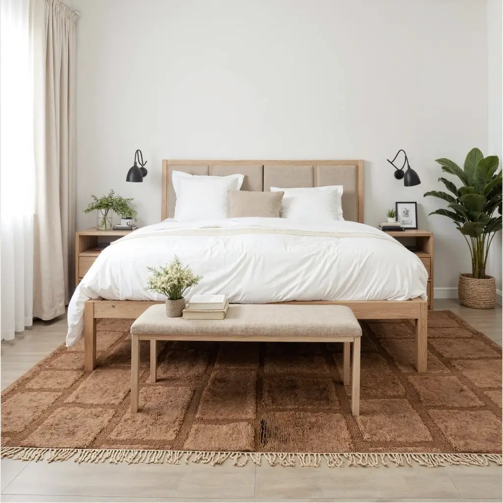 Modern Grid Moroccan Wool Shag Rug – Handwoven Contemporary Collection image 4