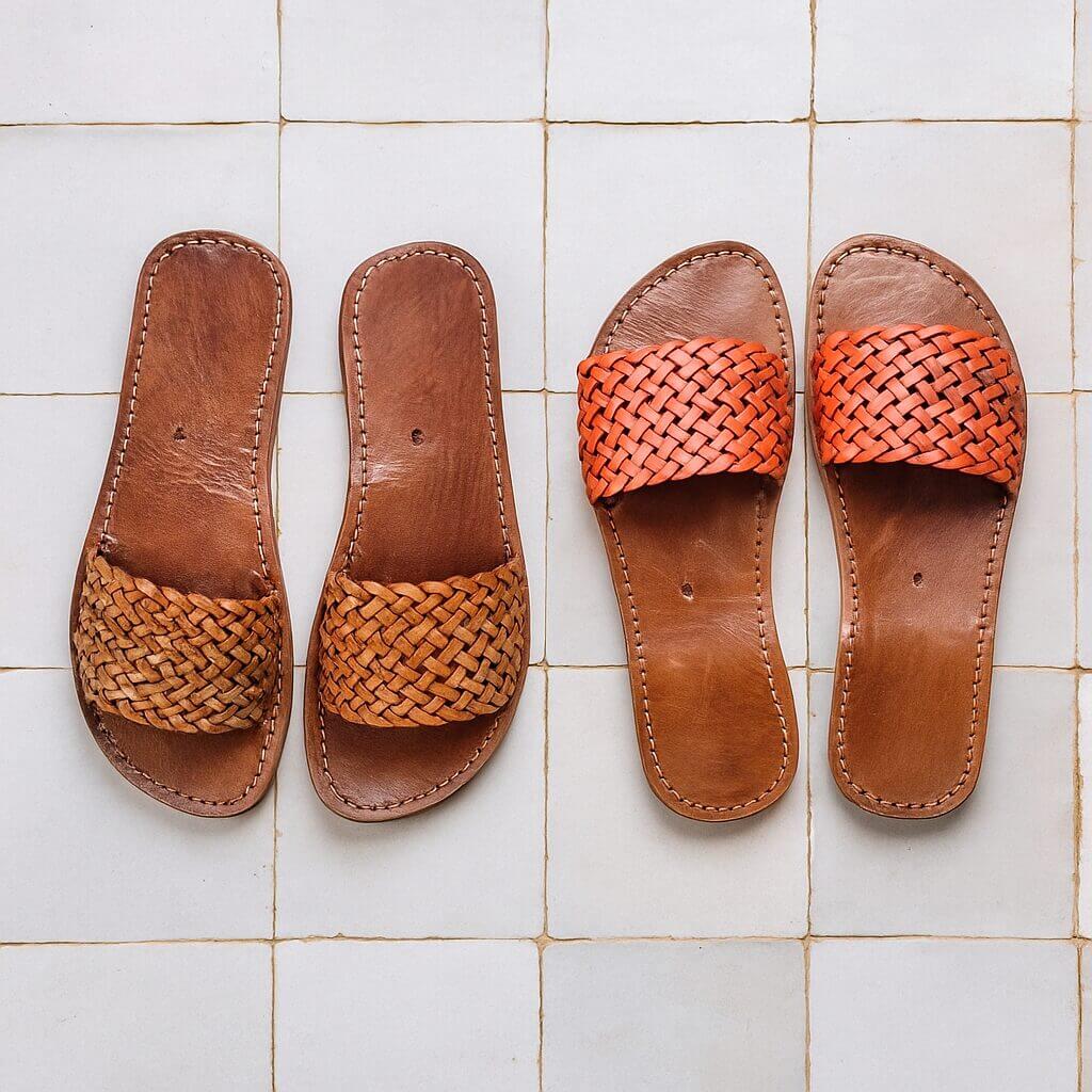 Riad Breeze Leather Slides – Hand-Woven Moroccan Sandals image 3