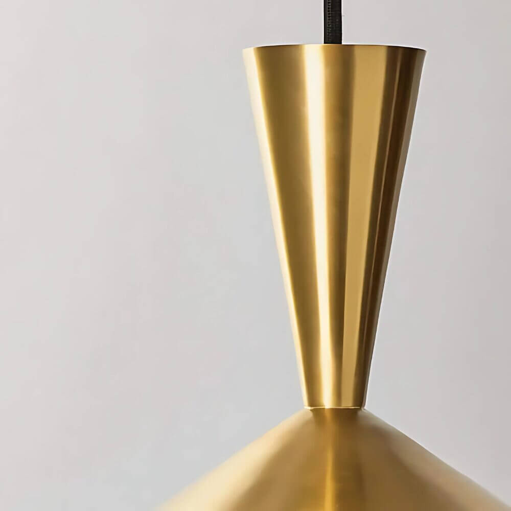 Brushed Brass Cone Pendant Light – Hand-Spun Moroccan Ceiling Lamp image 4
