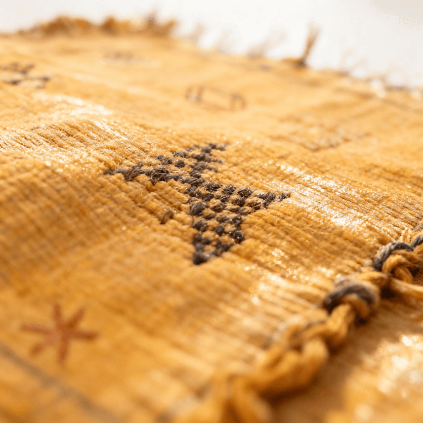 Handwoven Yellow Cactus Silk Rug 3×5 – Moroccan Tribal Wool Carpet image 9