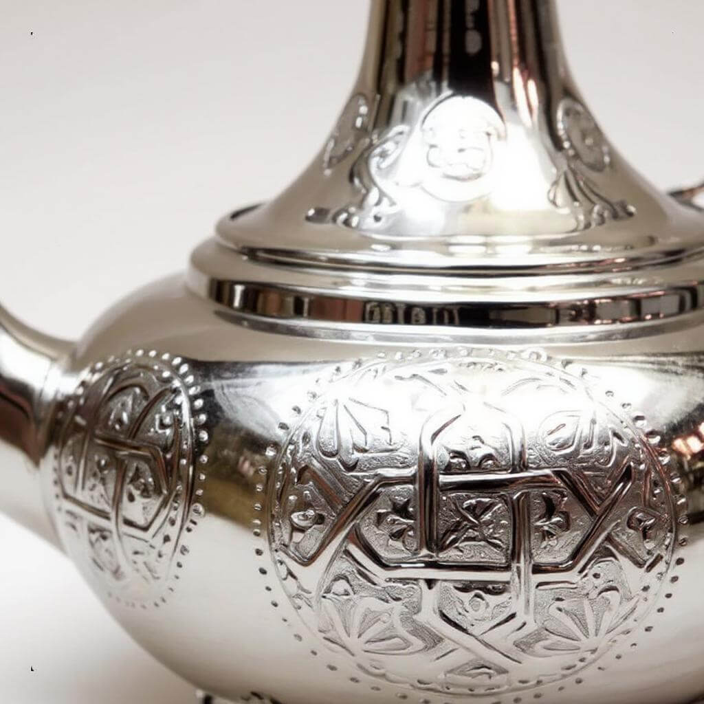 Large Hand-Engraved Silver Teapot – Traditional 0.8L & 1.2L Capacity image 3