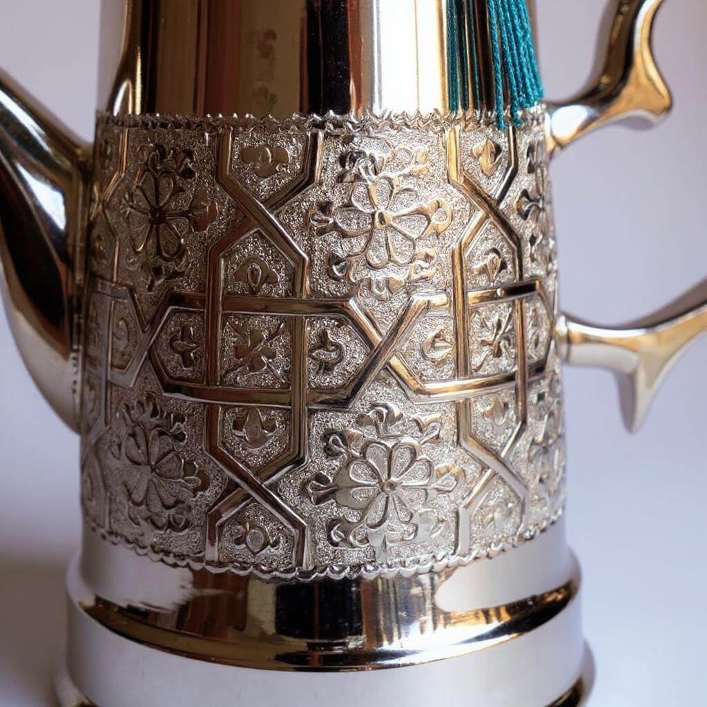 Silver Coffee Server Pot – Hand-Engraved Traditional Metalwork image 4