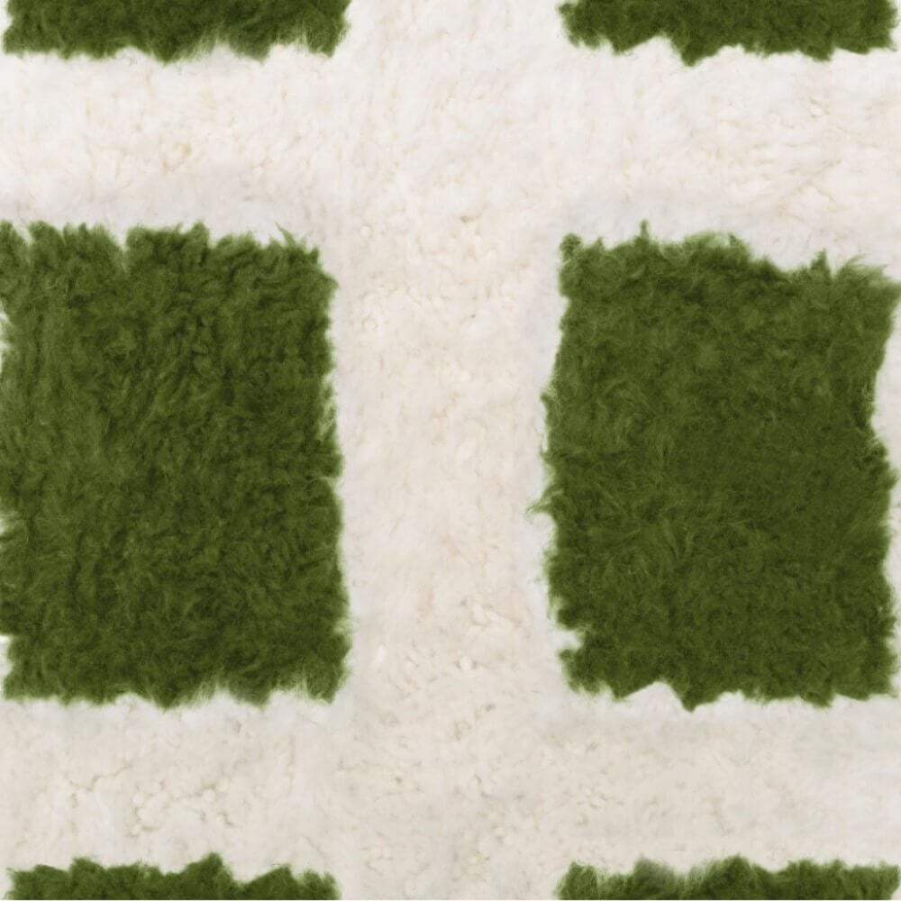 Modern Grid Pattern Wool Rug – Ombré Blue Gray Geometric Design image 6