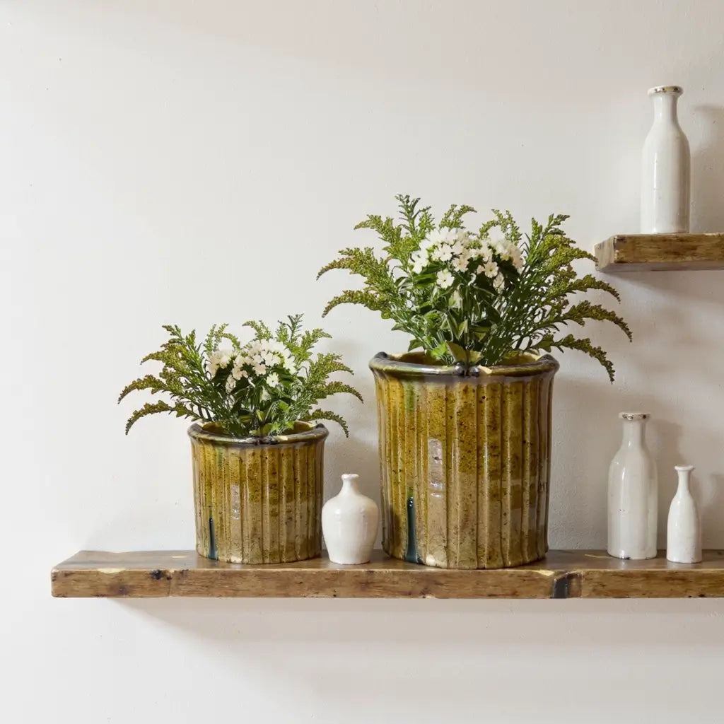 Tamegroute Ceramic Planters Set – Handmade Moroccan Plant Pots image