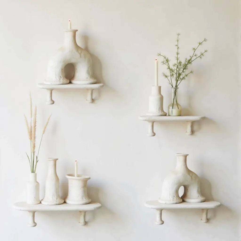 Tamegroute Arch Candleholder – Handmade White Ceramic Statement Piece image 2