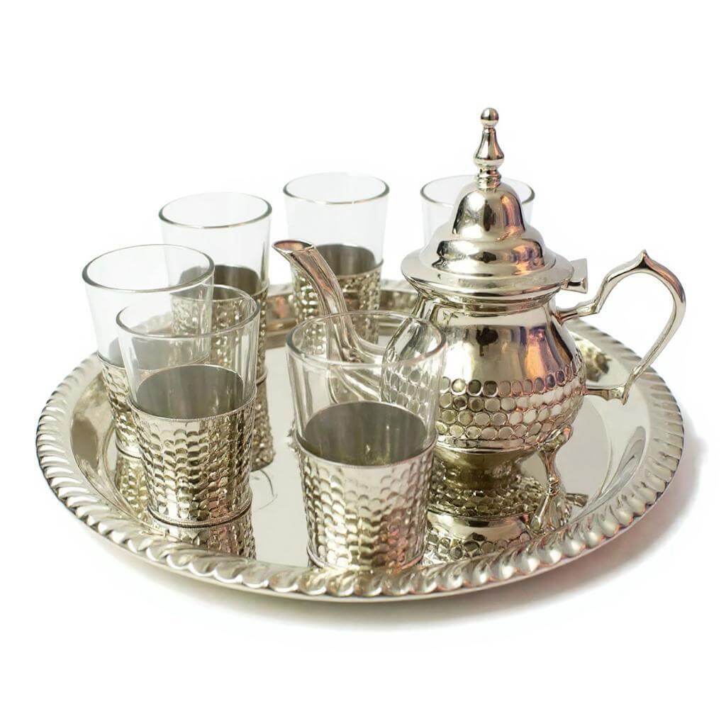Silver Plated Tea Set – Hand-Hammered 8-Piece Service with Tray image