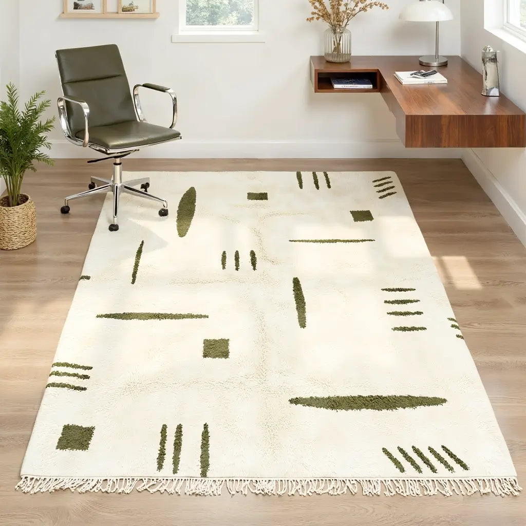 ATLAS Modern Moroccan Berber Rug – Handwoven Geometric Wool Carpet image