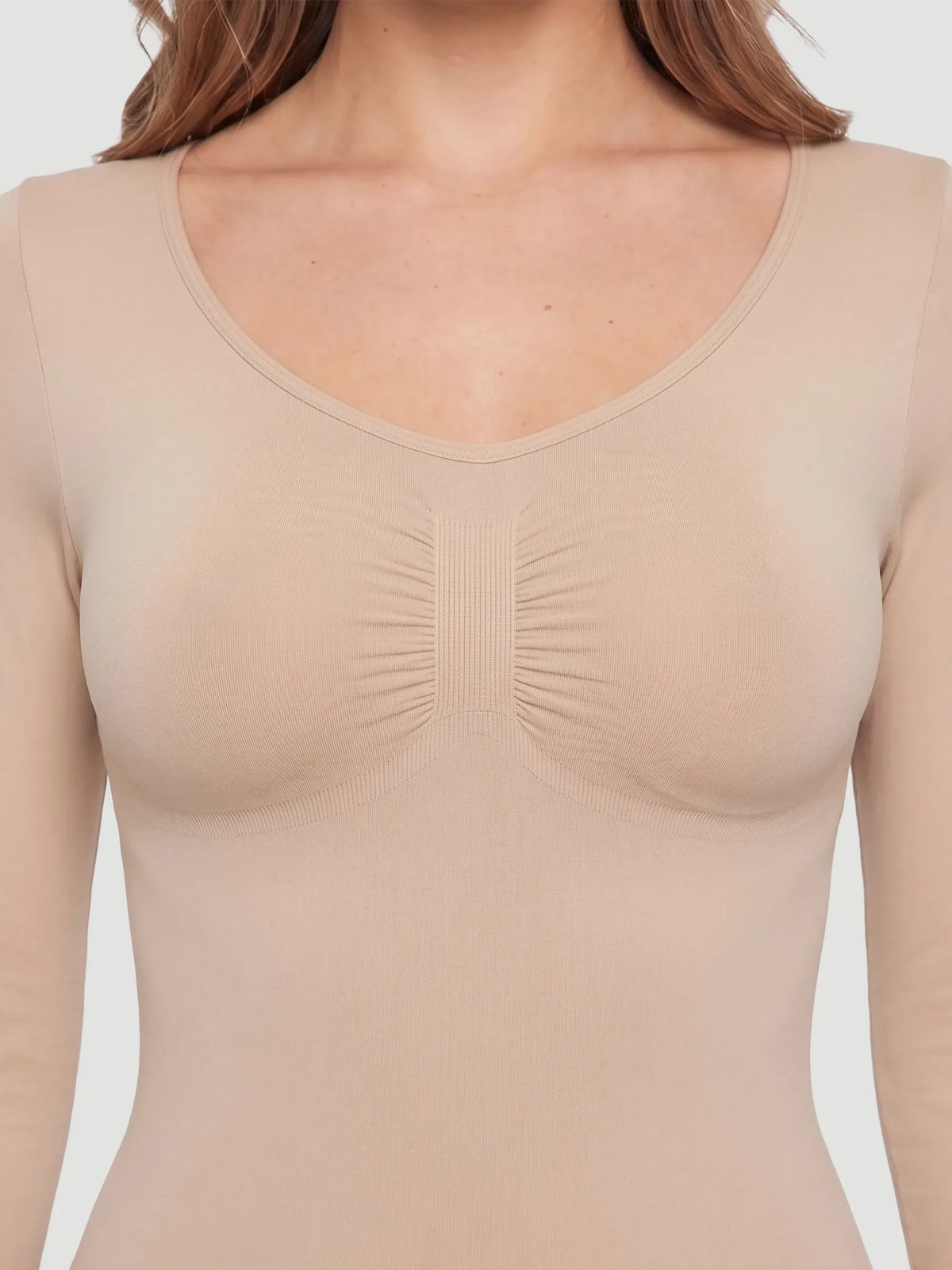 Long Sleeve Sculpt Thong Shapewear Bodysuit