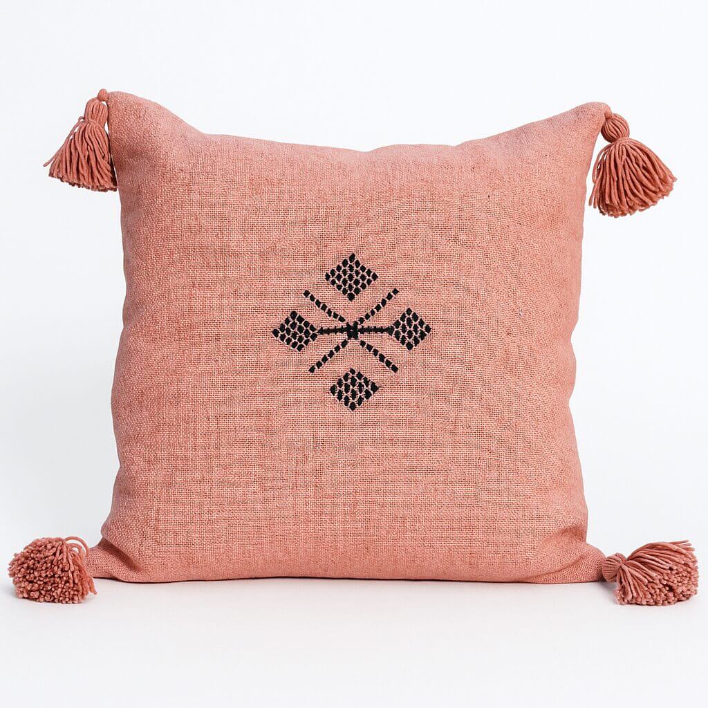 Boho Cotton Pillow Covers with Tassels & Geometric Embroidery (Set of 2) image 10