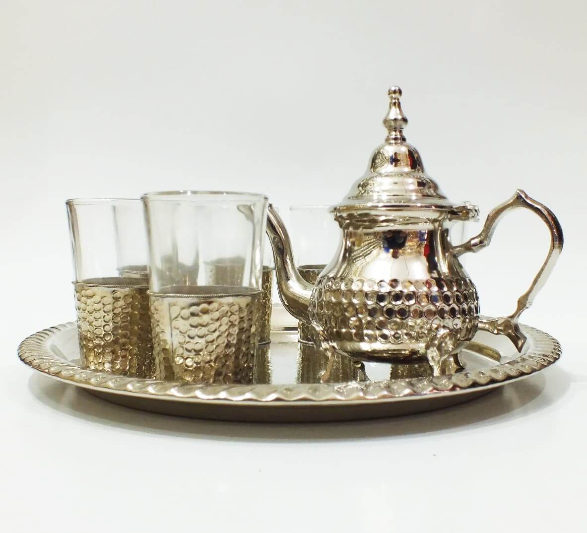 Silver Plated Tea Set – Hand-Hammered 8-Piece Service with Tray image 5