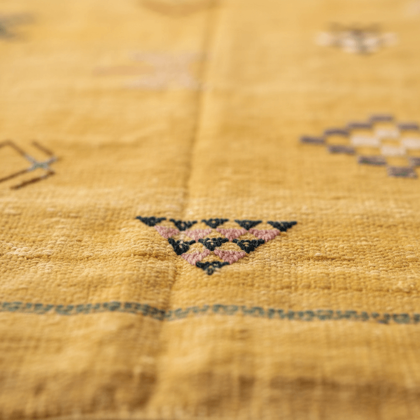 Handwoven Yellow Cactus Silk Rug 3×5 – Moroccan Tribal Wool Carpet image 10