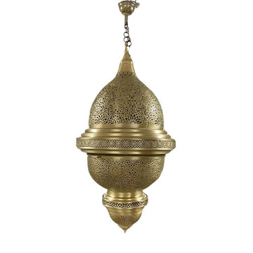 Engraved Brass Pendant Light 80cm – Moroccan Palace Ceiling Lamp image