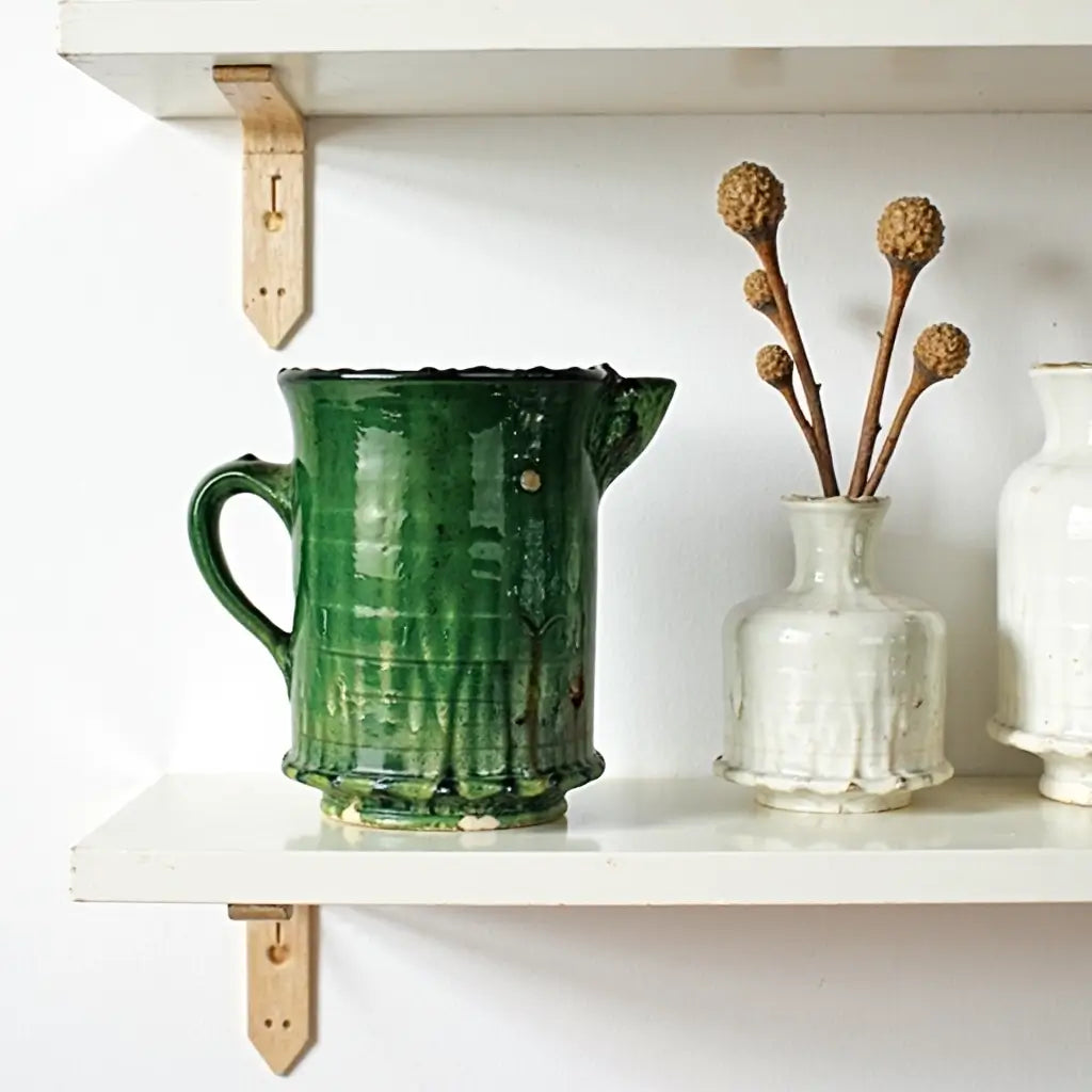 Tamegroute Ceramic Pitcher – Handmade Moroccan Water Jug with Green Glaze image 3