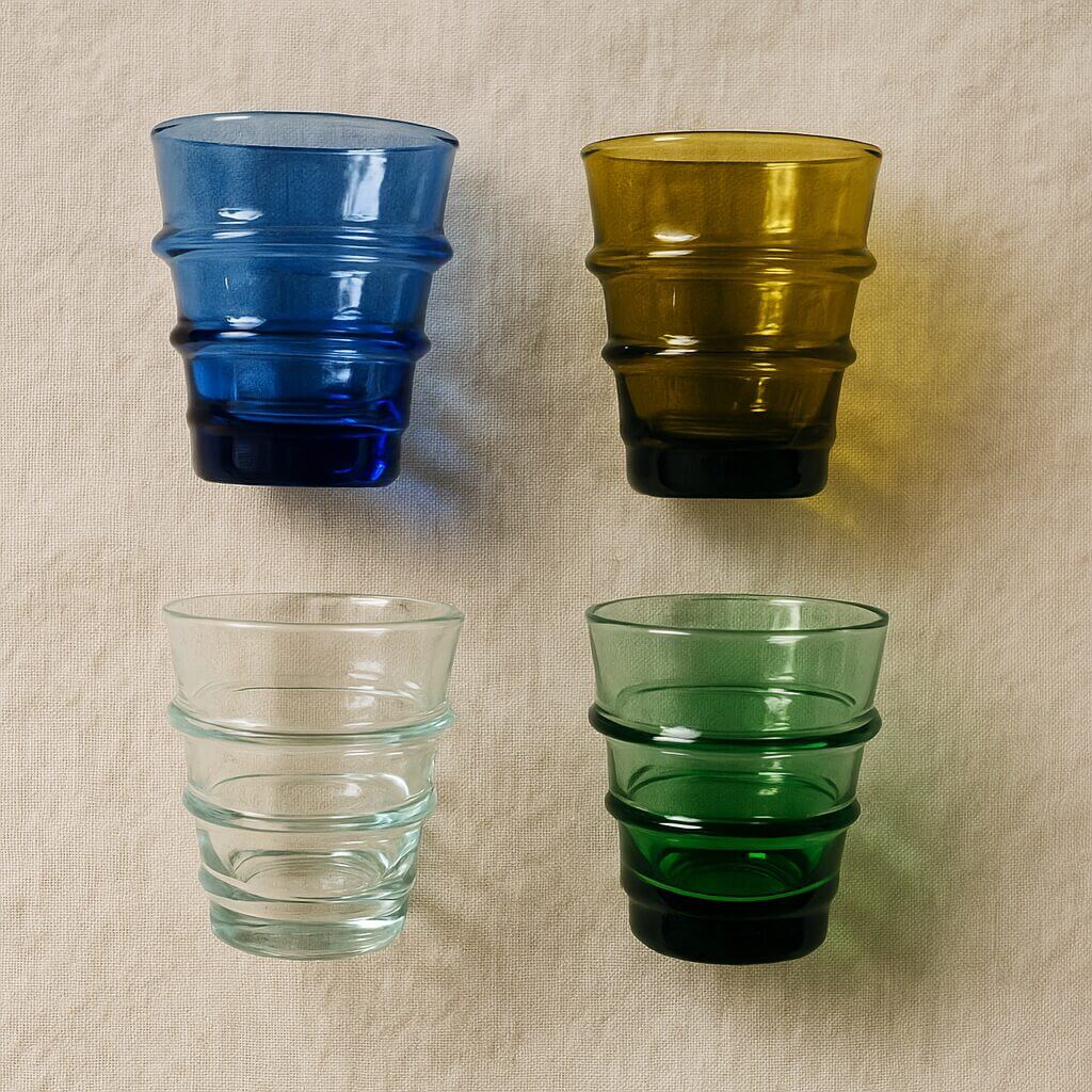 Hand-Blown Jewel Glass Tumbler Set – 6 Recycled 4oz Cups image 8