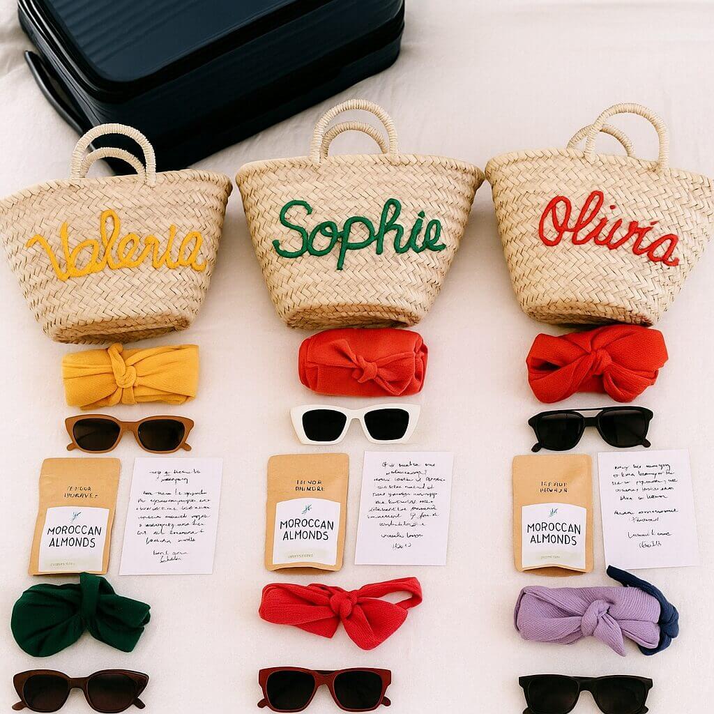 Personalized Mini Straw Bags, Set of 4 – Custom Wedding & Party Favors image 3