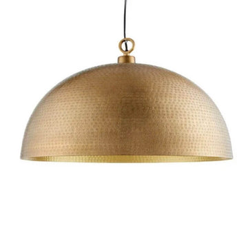 Hammered Brass Dome Pendant Light – Gold Ceiling Lamp with Artisan Texture image
