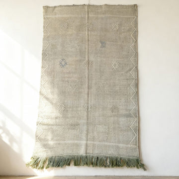 Handwoven Green Cactus Silk Rug 100x150cm – Berber Indoor/Outdoor Carpet image