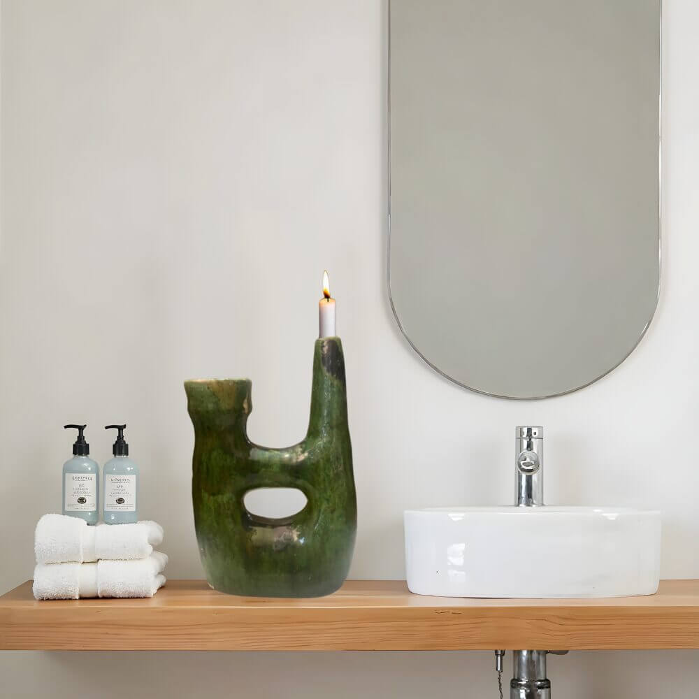 Tamegroute Ceramic Candle Holders 30cm – Sculptural Statement Piece image 5