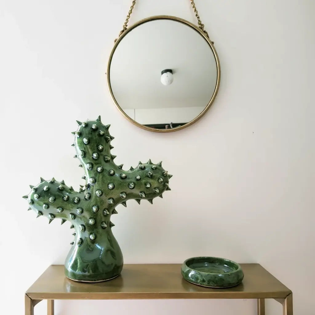 Tamegroute Ceramic Cactus Sculpture Set – Handmade Desert Pottery (Set of 2) image 4