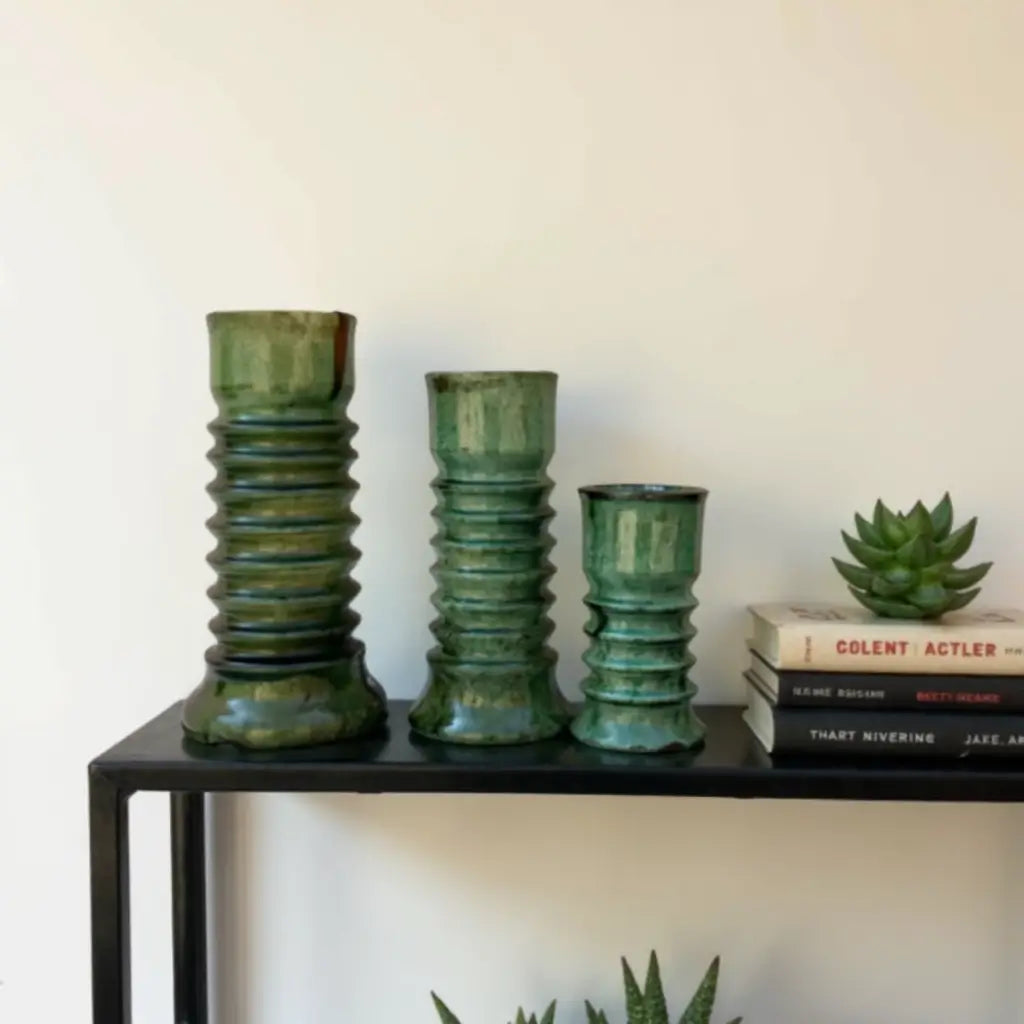 Tamegroute Stacked Pillar Candleholders Set of 3 – Handmade Ceramic image 4