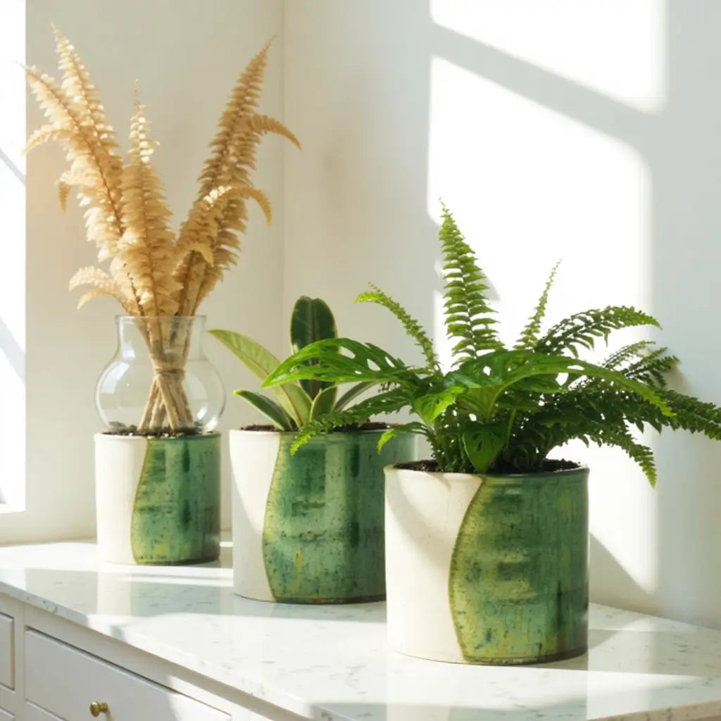 Tamegroute Ceramic Plant Pots – Handmade Moroccan Pottery with Reactive Glaze image 3