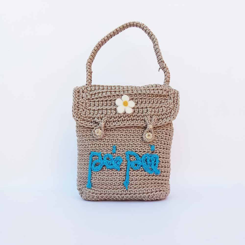 Stunning Handcrafted Small Crochet Crossbody Bag with Intricate Embroidery image