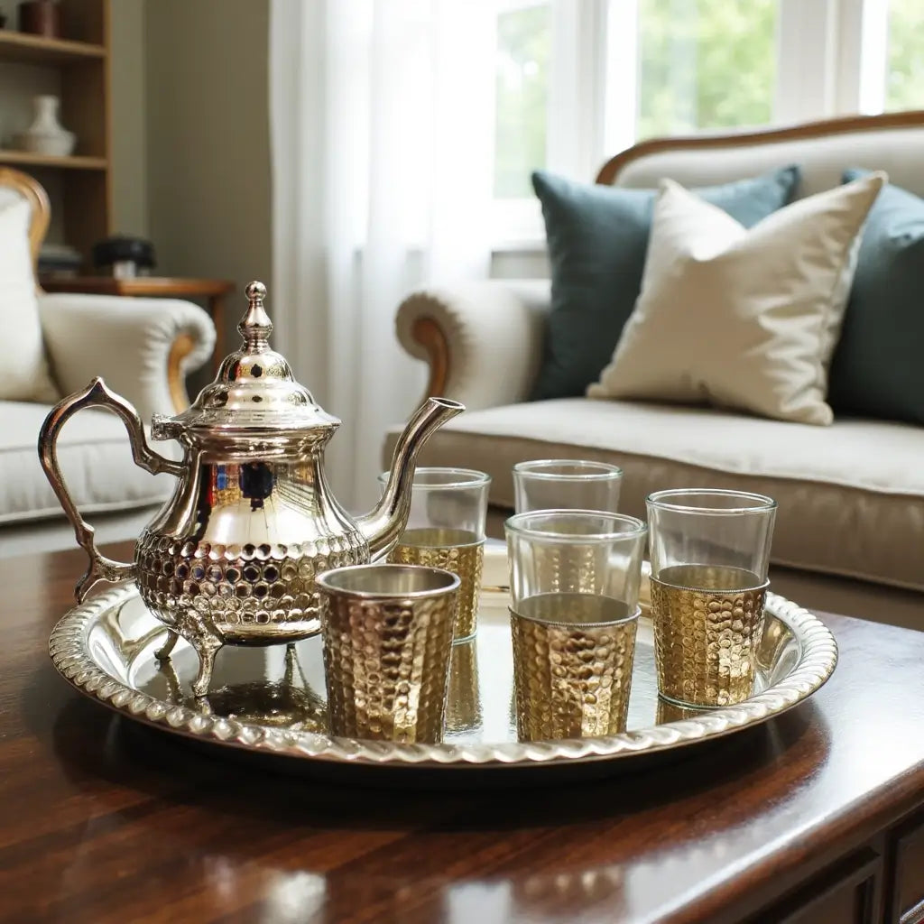 Silver Plated Tea Set – Hand-Hammered 8-Piece Service with Tray image 4