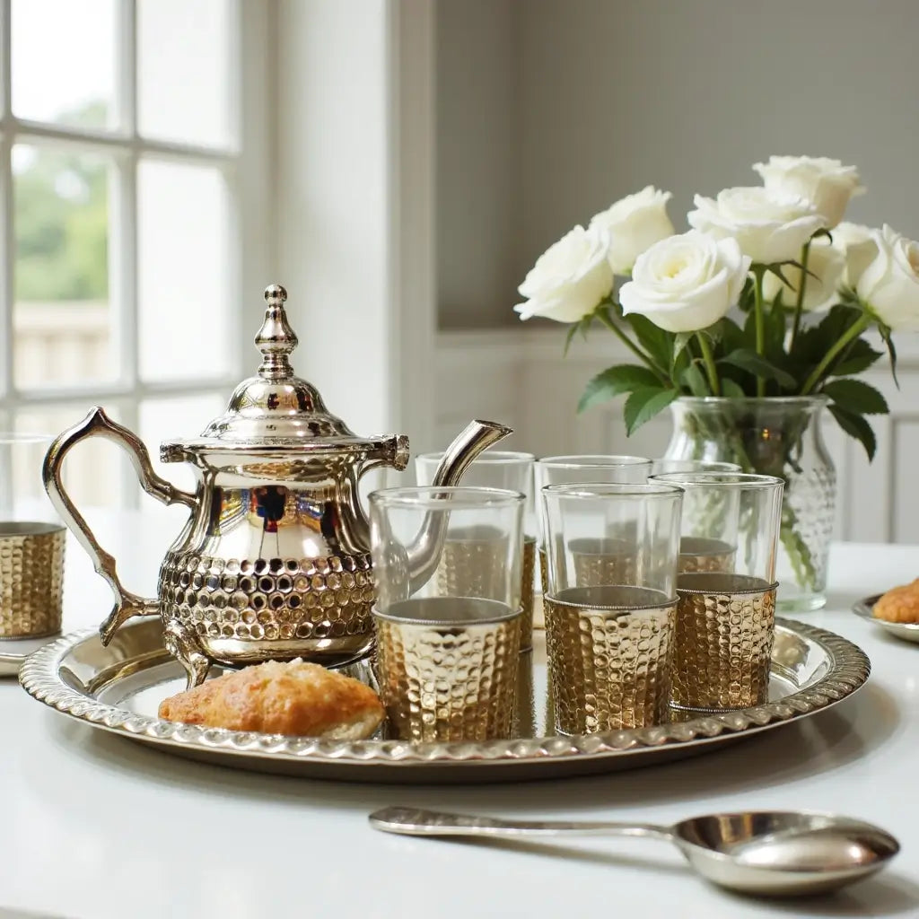 Silver Plated Tea Set – Hand-Hammered 8-Piece Service with Tray image 3