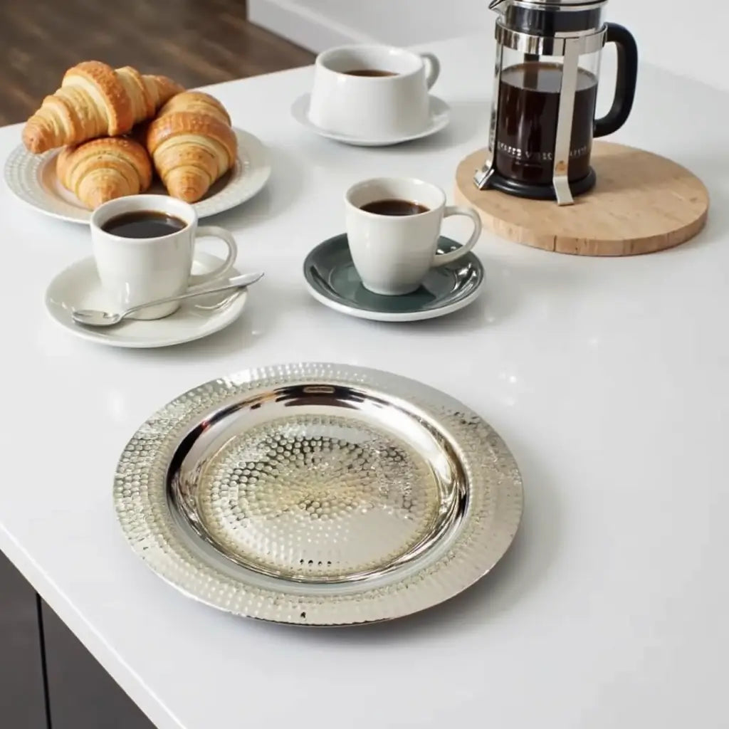 Hand Hammered Silver Decorative Tray – Traditional Craftsmanship image 6