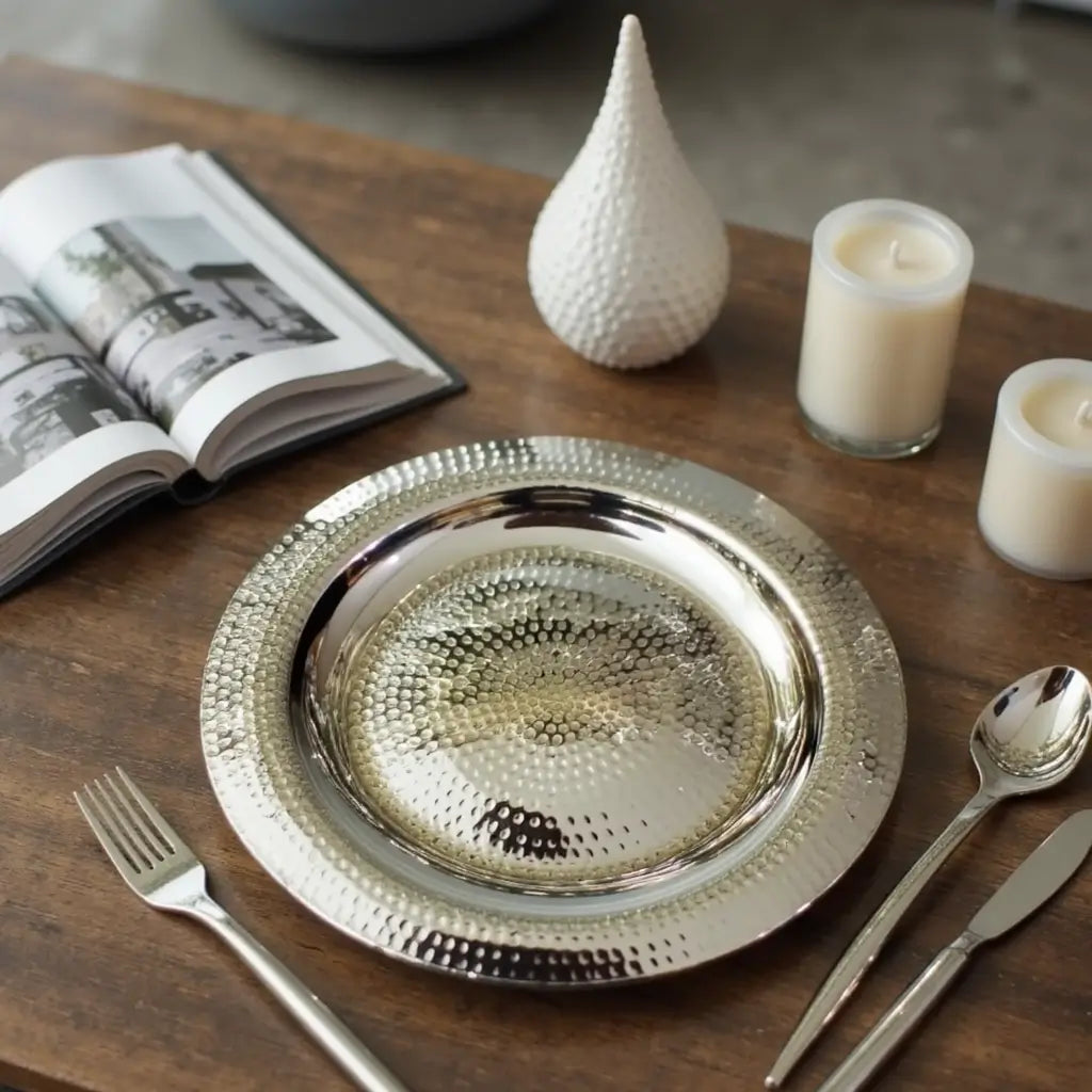 Hand Hammered Silver Decorative Tray – Traditional Craftsmanship image 3