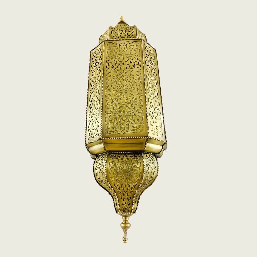 Brass Palace Sconce Light – Tall Hand-Engraved Wall Lamp, 23.6″ Height image 4