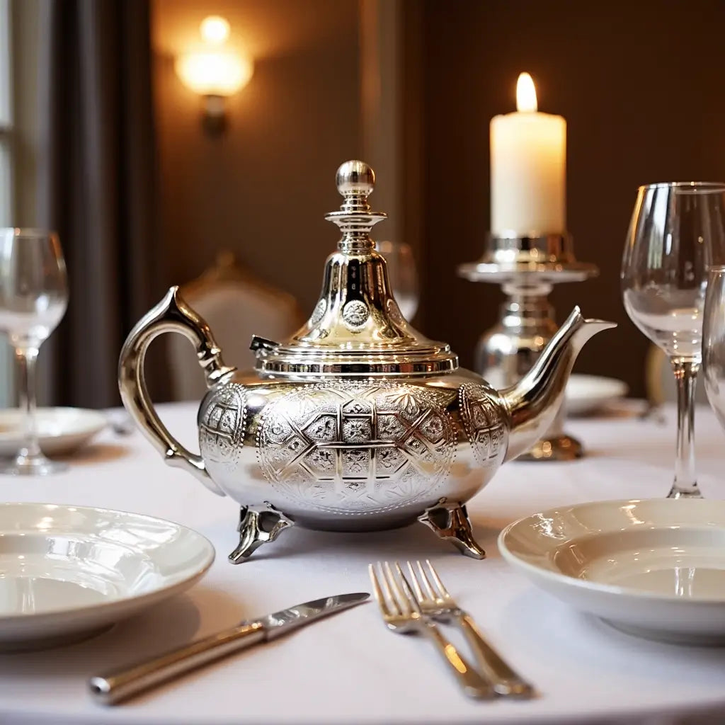 Large Hand-Engraved Silver Teapot – Traditional 0.8L & 1.2L Capacity image 2