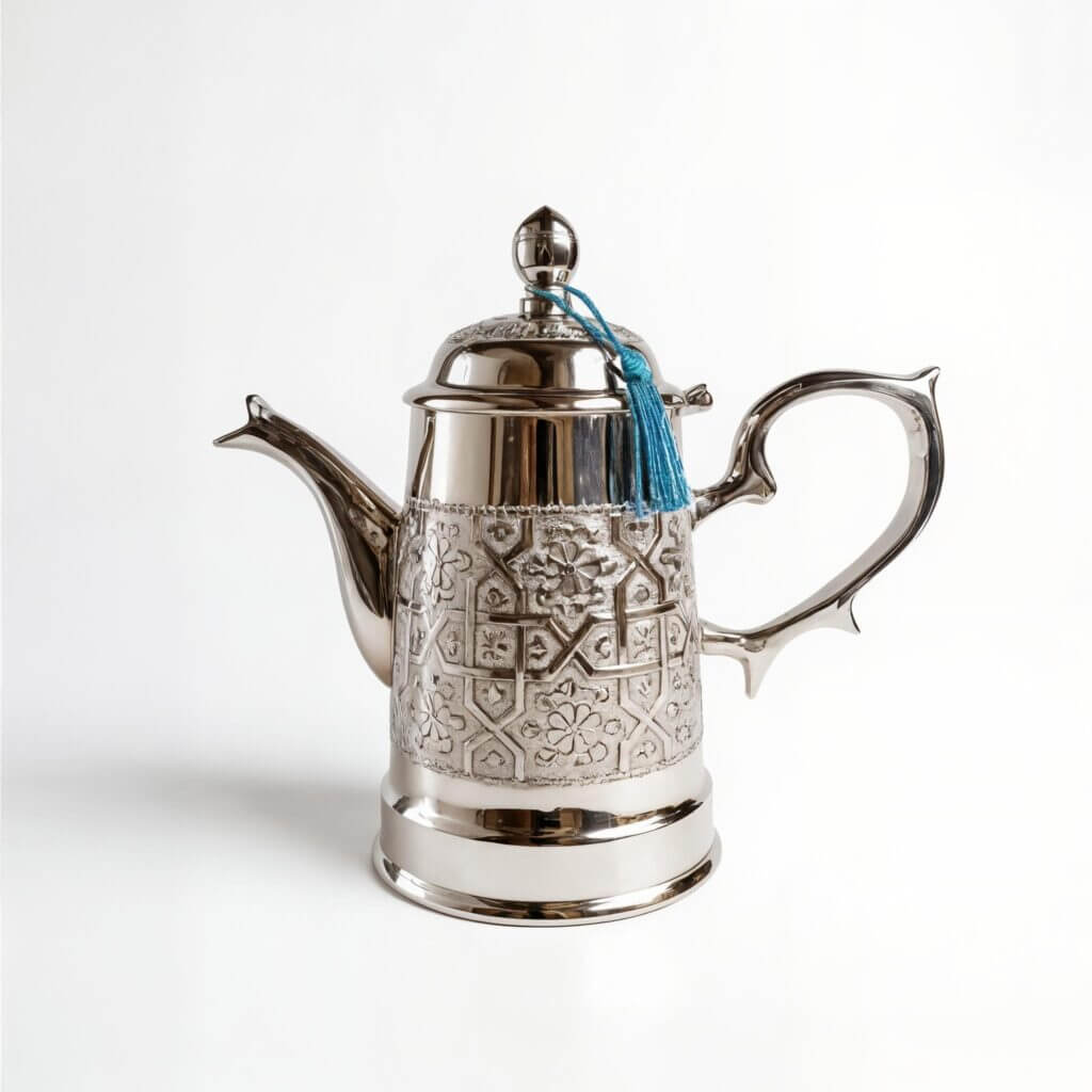 Silver Coffee Server Pot – Hand-Engraved Traditional Metalwork image