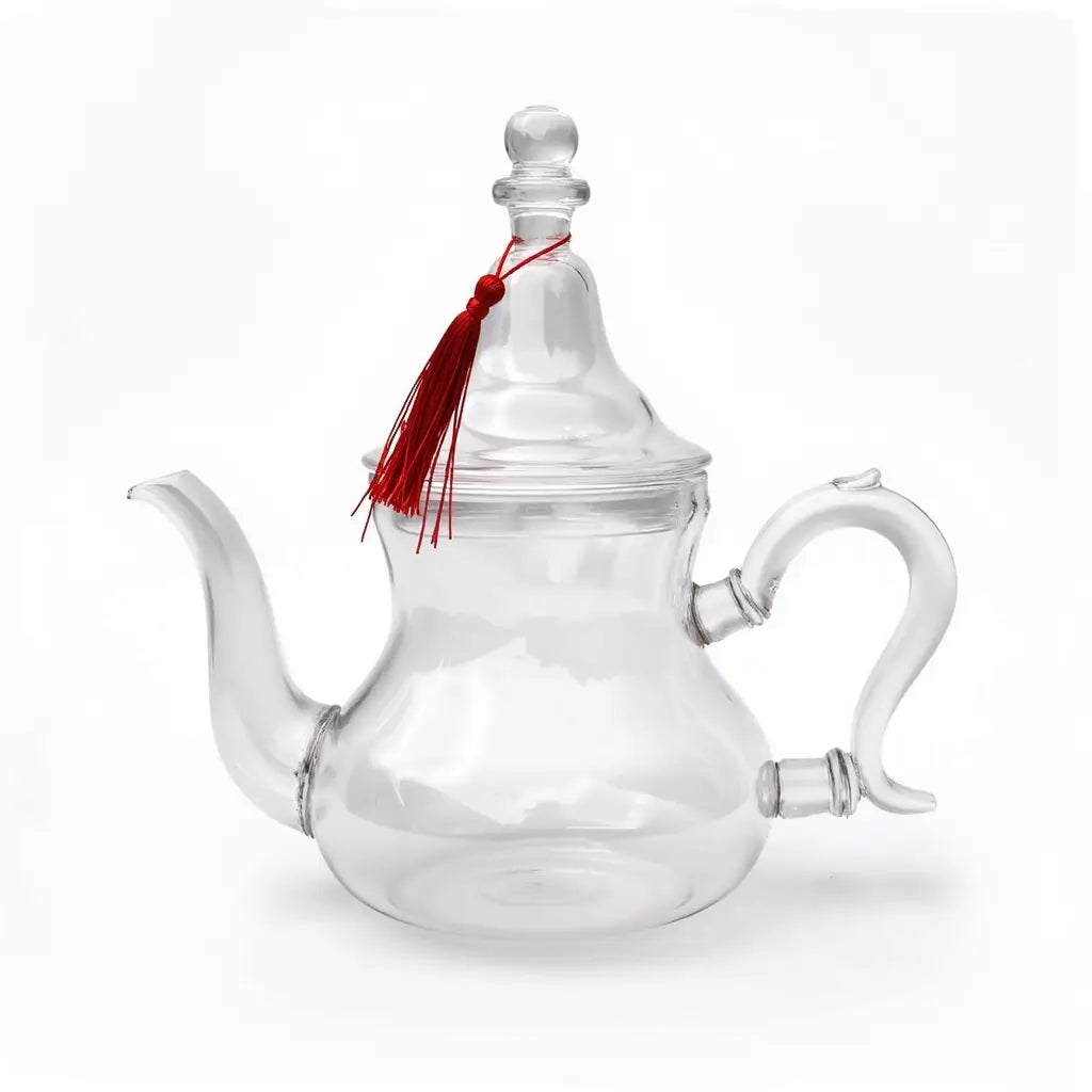 Handcrafted Glass Teapot with Tassel – Decorative Tea Service image