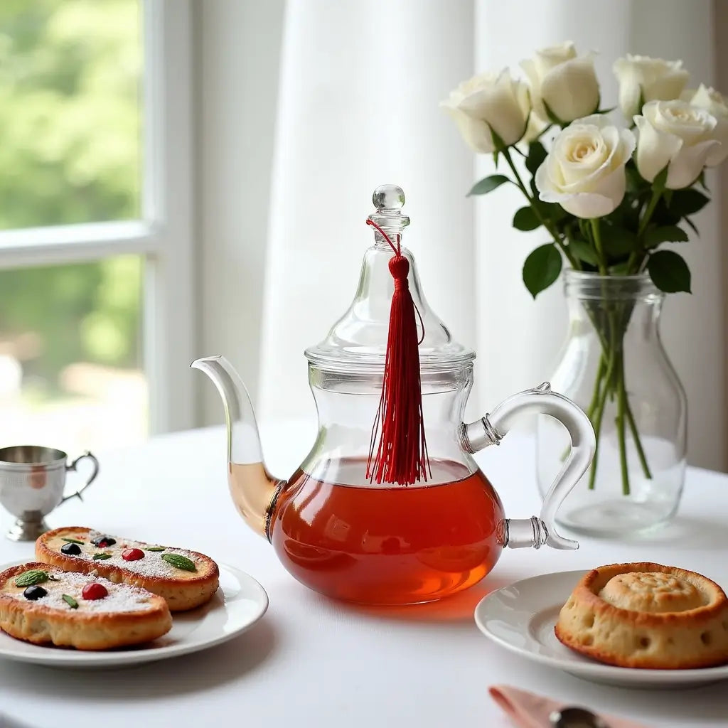 Handcrafted Glass Teapot with Tassel – Decorative Tea Service image 2