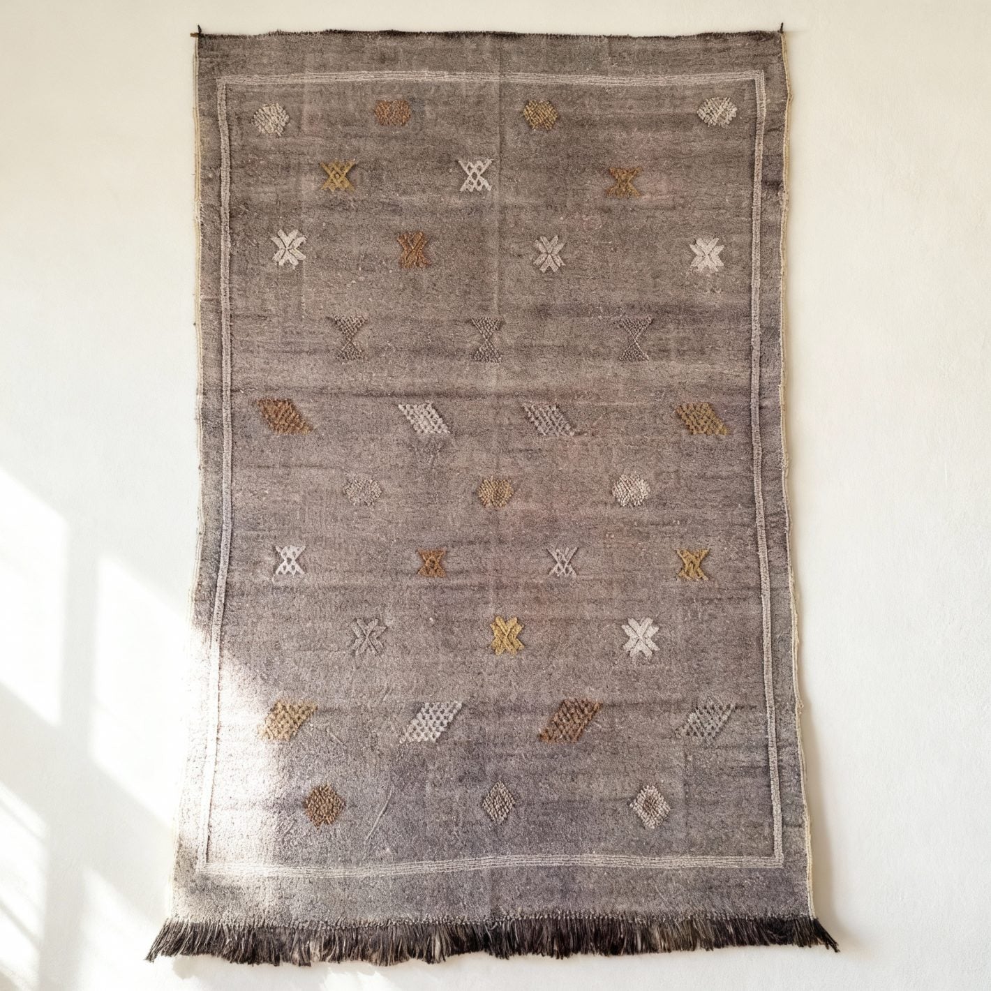 Handmade Purple Moroccan Cactus Silk Rug – Premium Sabra 100x150cm image