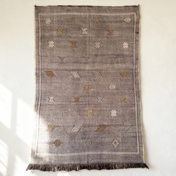 Handmade Purple Moroccan Cactus Silk Rug – Premium Sabra 100x150cm image