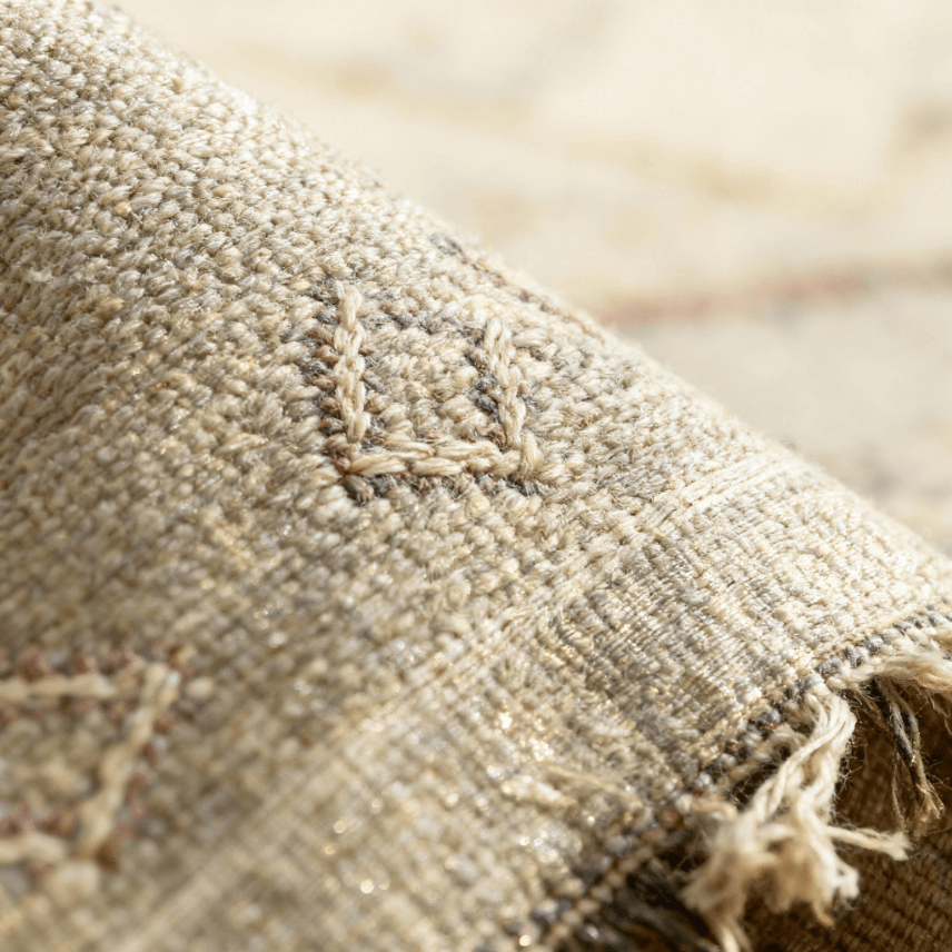 Handmade Gray Moroccan Cactus Rug – Premium Sabra Silk 100x150cm image 9