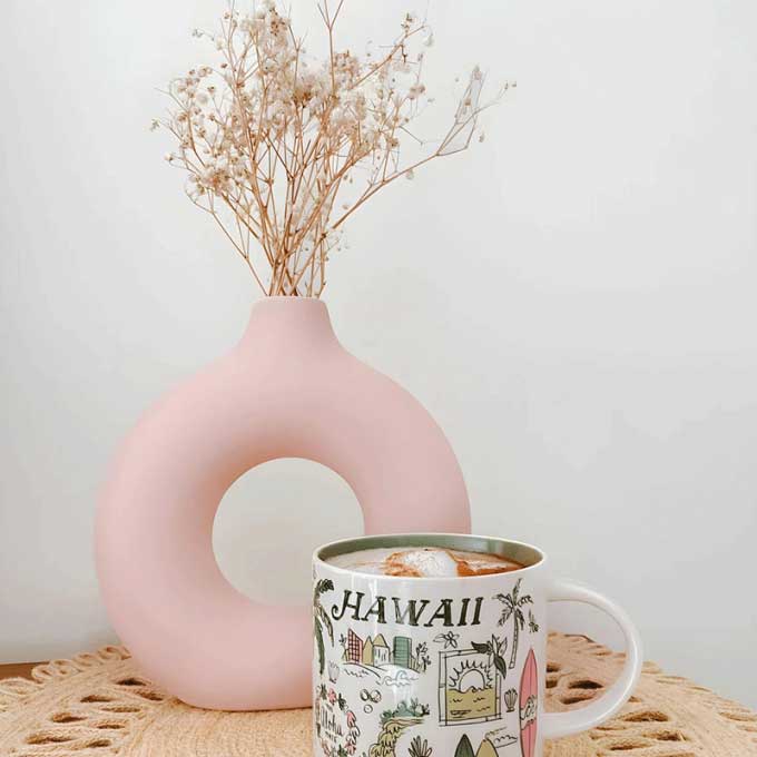 Handmade Moroccan Ceramic Donut Vase with Dry Flowers image 3