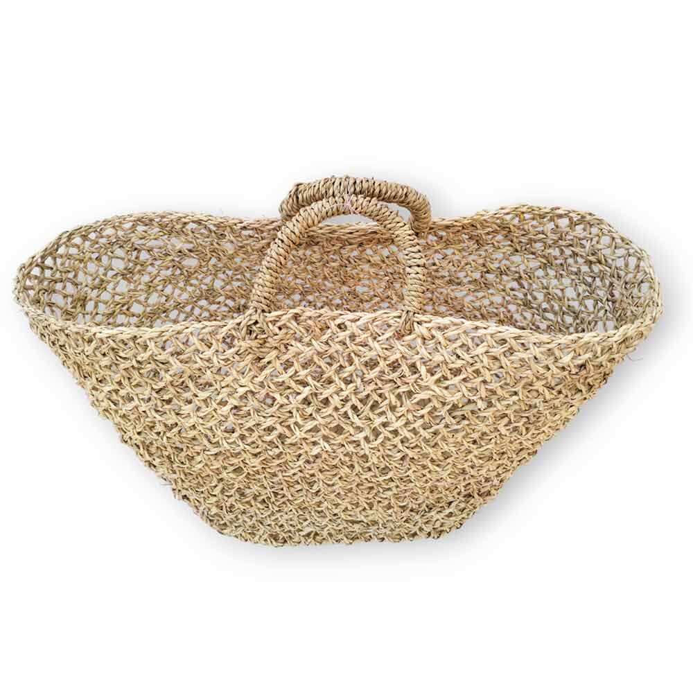 Natural Mesh Straw Beach Shopper – Handwoven Market Tote 12×19″ image 10