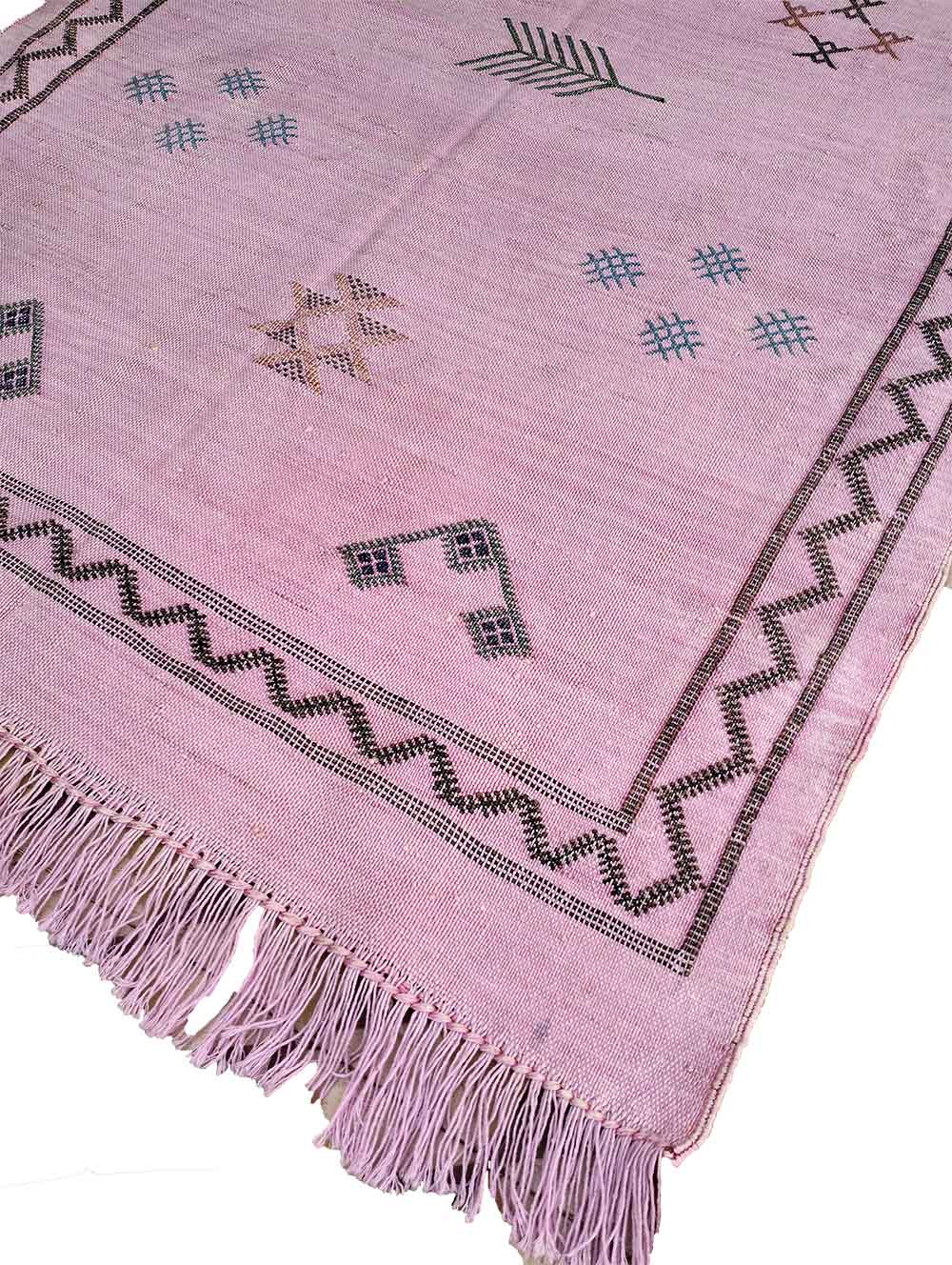 Pink Moroccan Sabra Rug 3×5 – Handwoven Cactus Silk Wall Hanging image 3