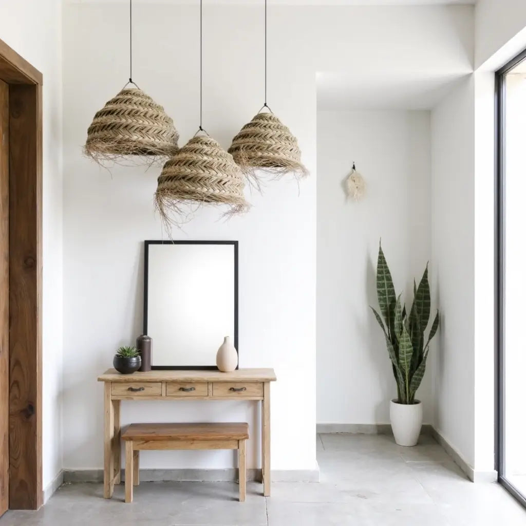 Grand Handwoven Straw Chandelier – Natural Artisan Pendant Light 50cm image 9