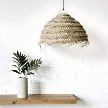 Grand Handwoven Straw Chandelier – Natural Artisan Pendant Light 50cm image