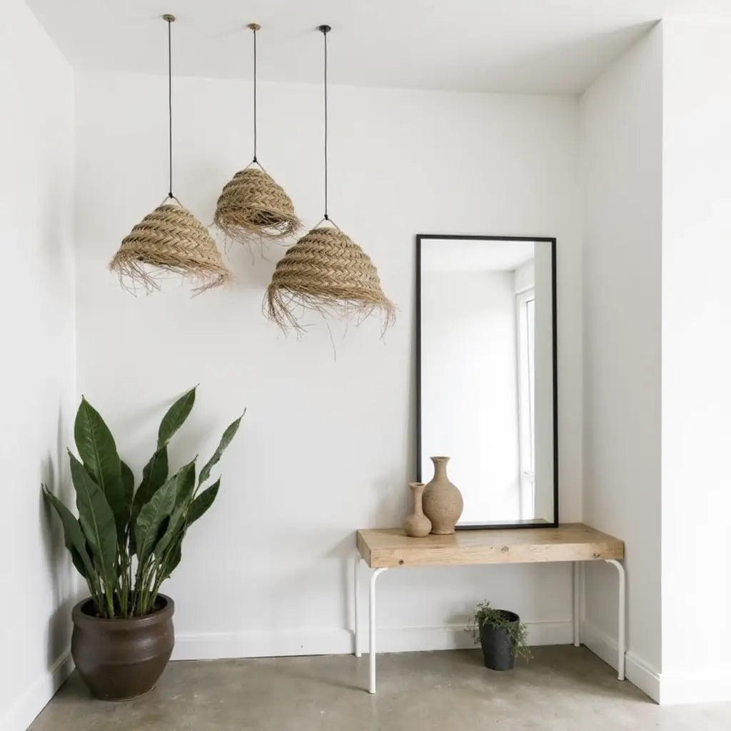 Grand Handwoven Straw Chandelier – Natural Artisan Pendant Light 50cm image 4