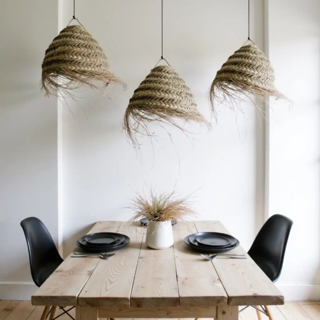 Grand Handwoven Straw Chandelier – Natural Artisan Pendant Light 50cm image 6